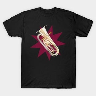 Euphonium on dark red T-Shirt